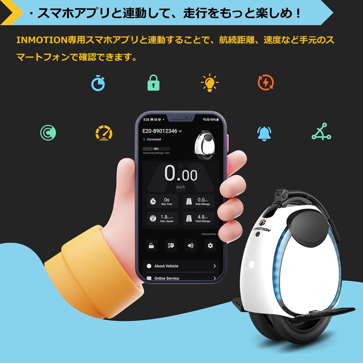 ☆期間限定4,000円OFF☆【INMOTION E20】 電動一輪車 一輪セグウェイ