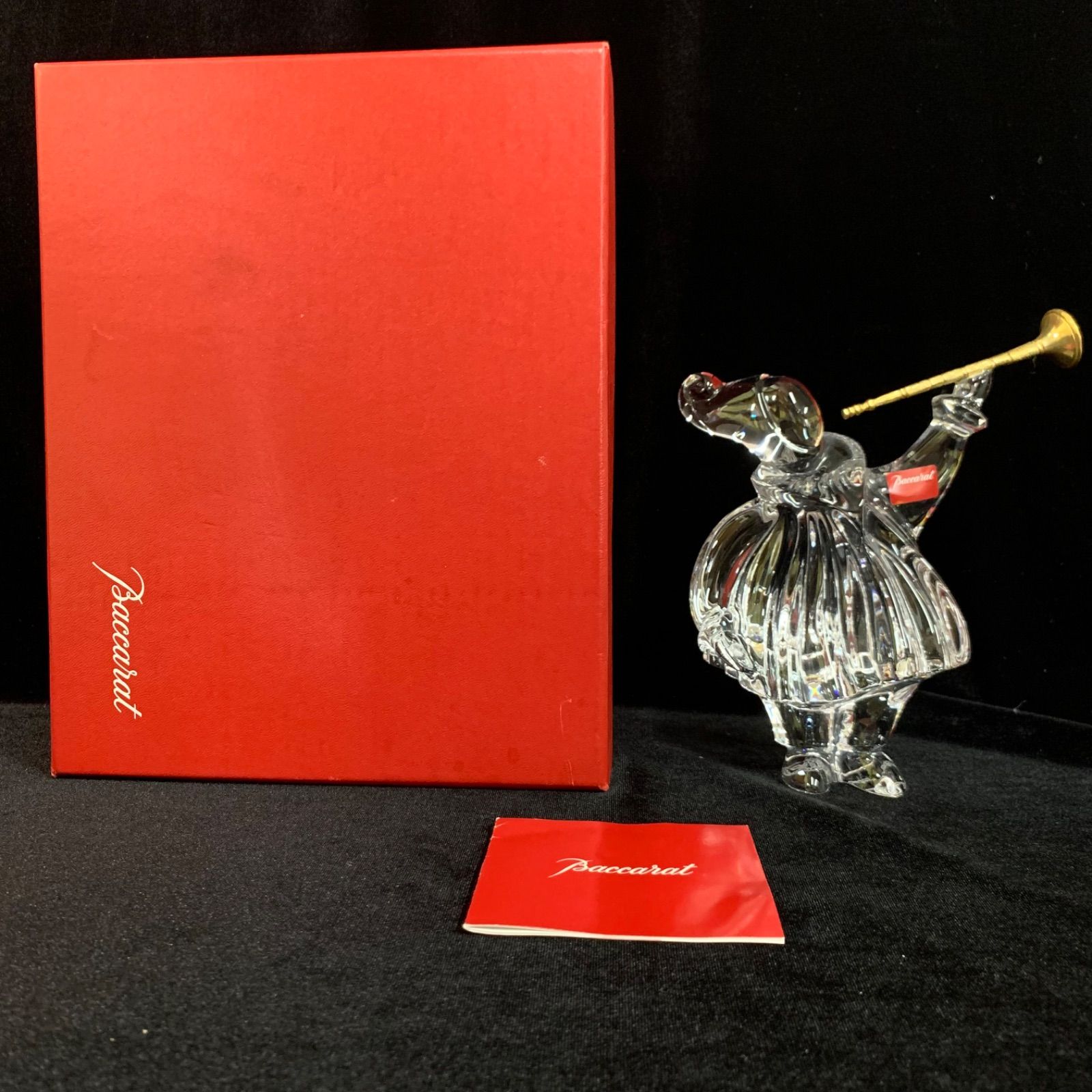 希少 未使用 美品 バカラ 笛吹き ピエロ クリスタル ガラス フィギュア