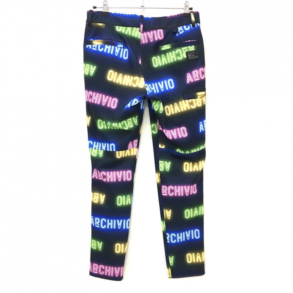 超美品】アルチビオ パンツ ネイビー×マルチカラー ロゴ総柄
