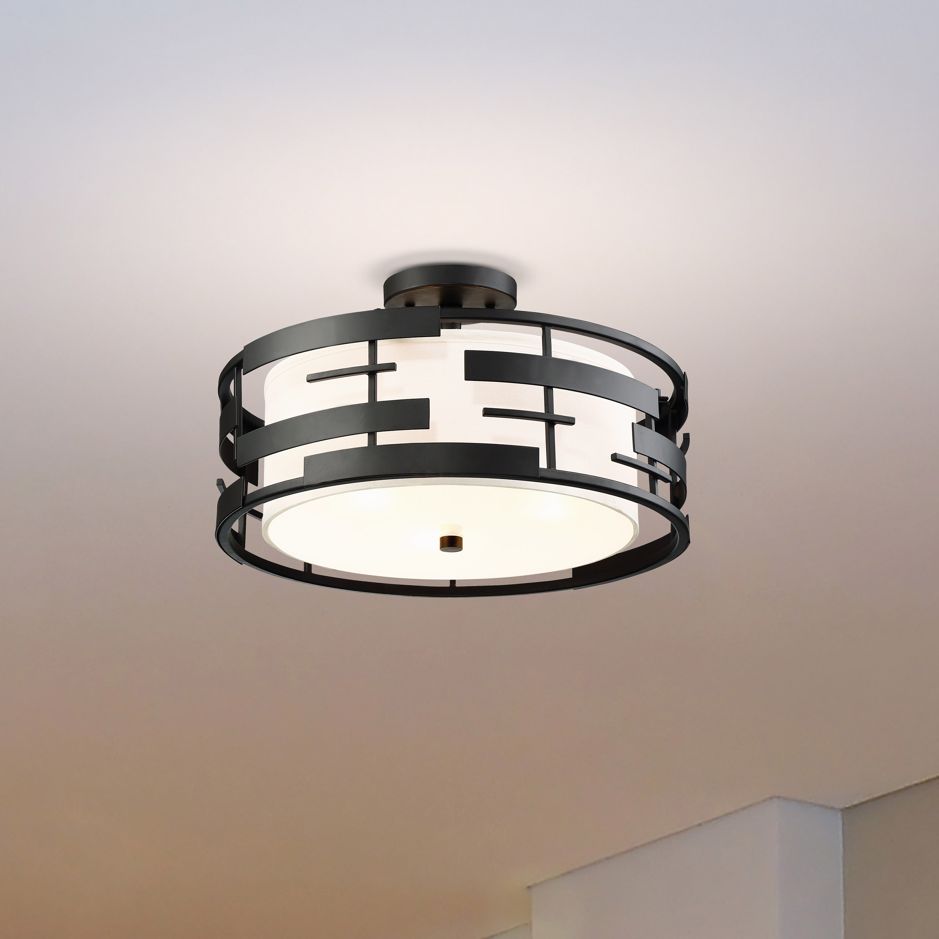 60-6436 LANSING 3 LGT SEMI FLUSH