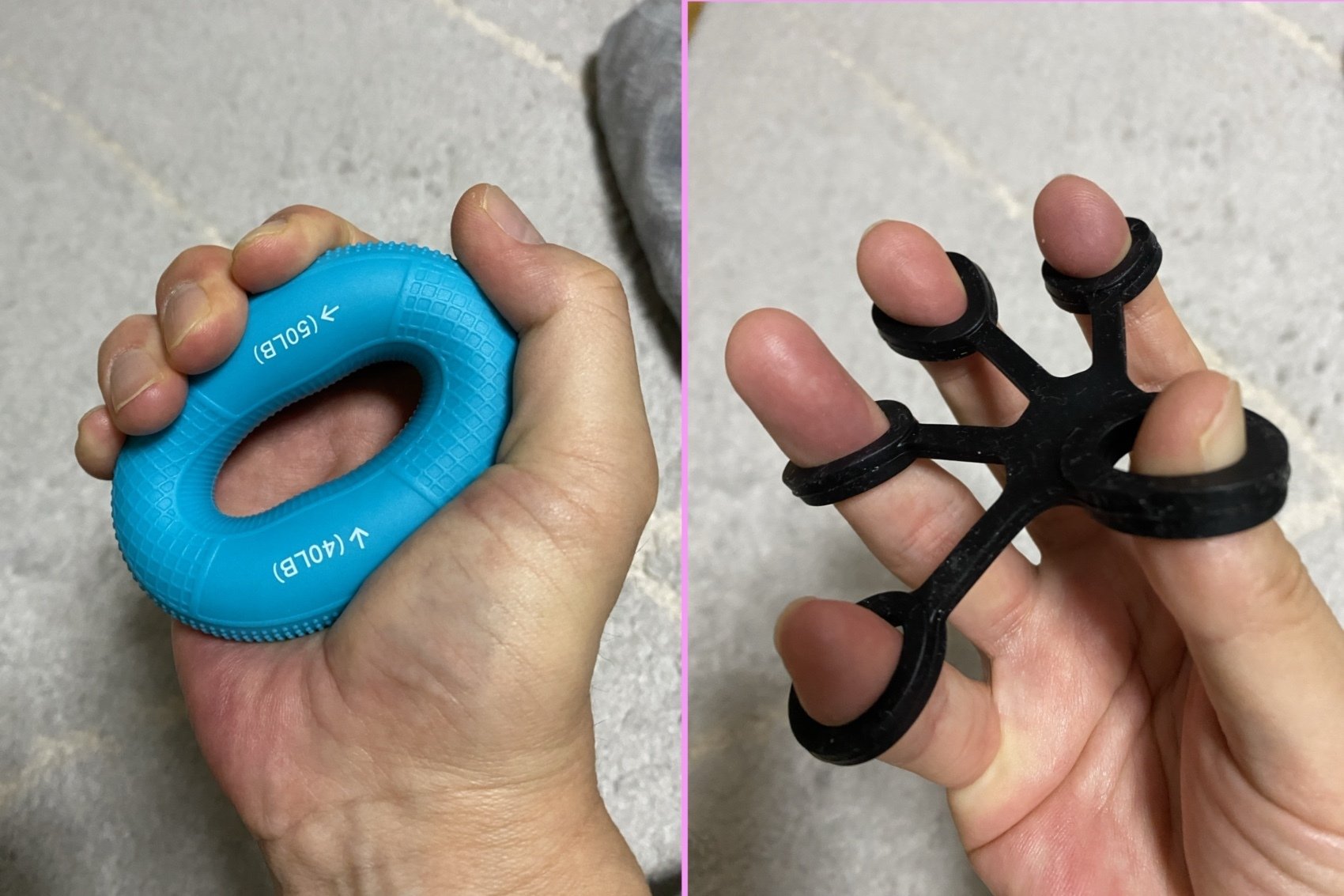 日々棒組み986 【骨折日記】13.握る力は「握力」。では開く力は