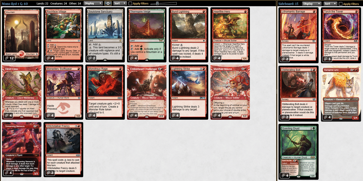 早い者勝ちMTG スタンデッキ赤単サイド付き