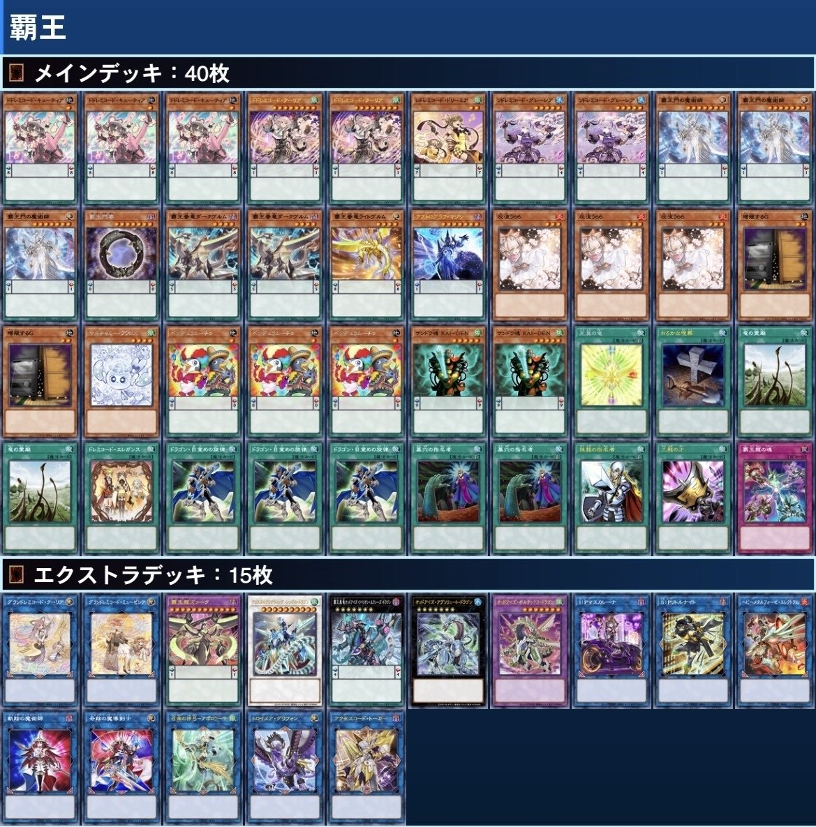 新規獲得後のドレミコードについて【覇王型サンプルレシピ・展開例あり