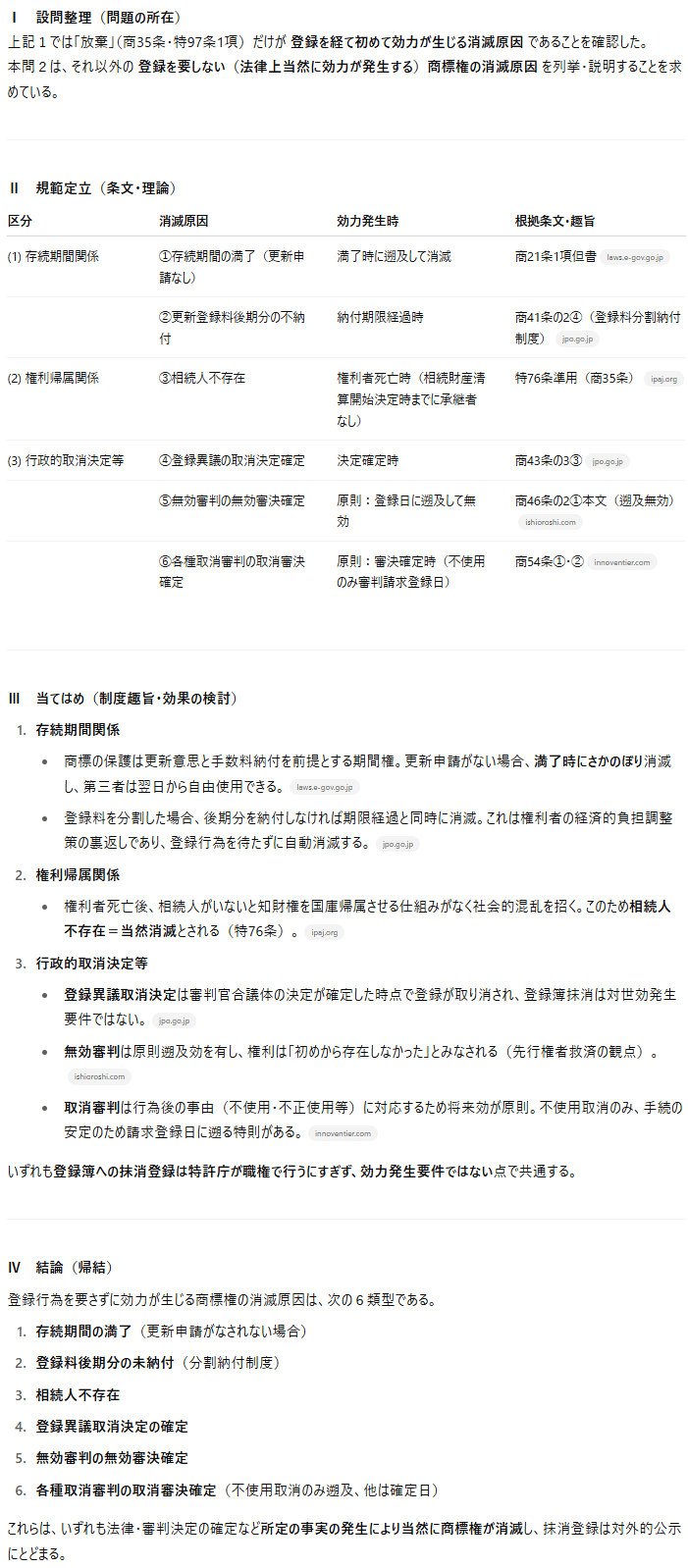ChatGPT o3で解いてみた令和7年度弁理士試験論文式筆記試験③商標｜角