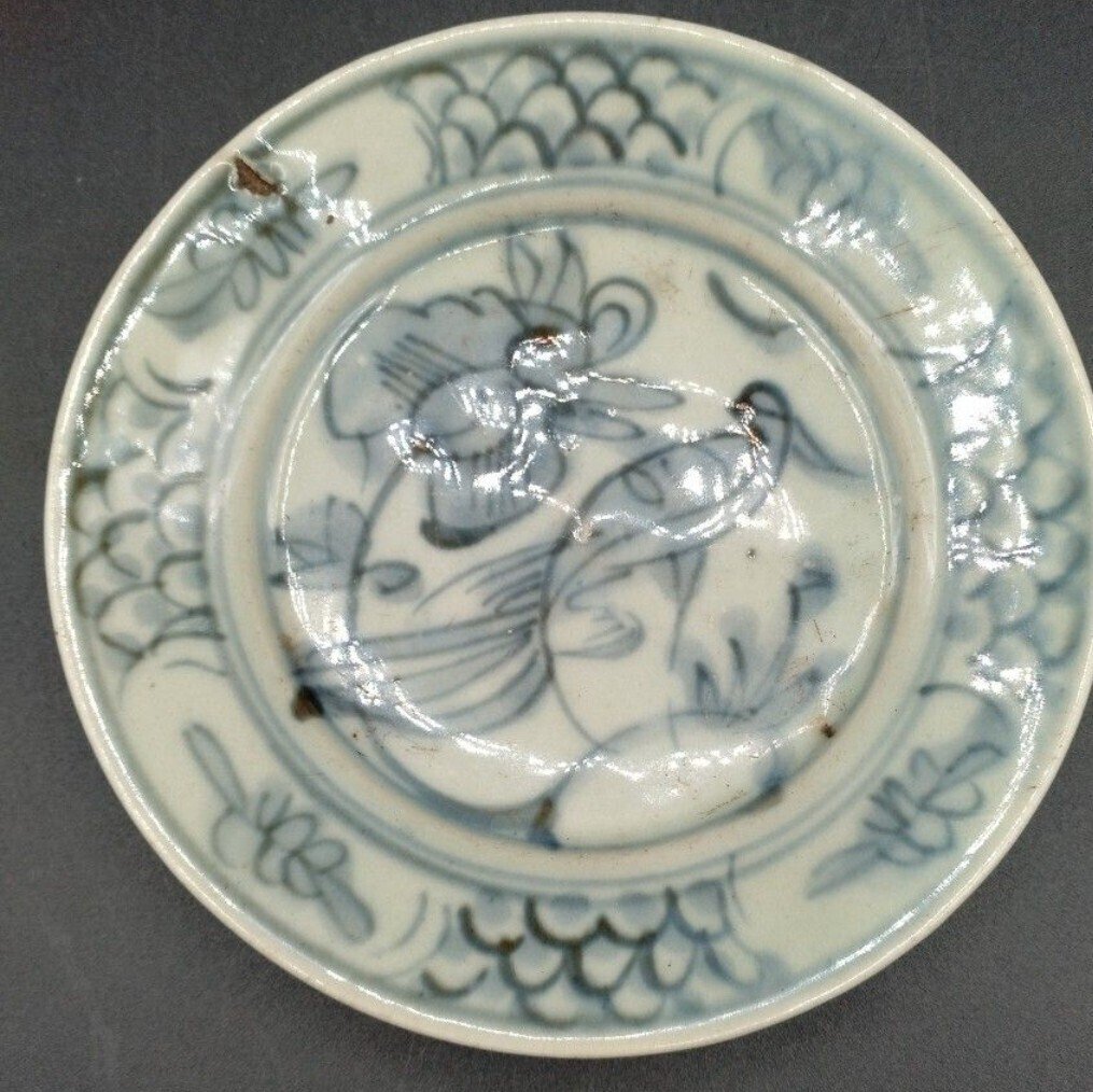 明代青花花鳥紋盤｜トリニティ