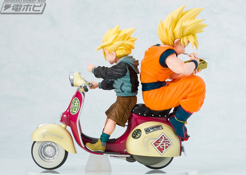 鳥山明氏が描いた、バイクで出かけているふたりを再現