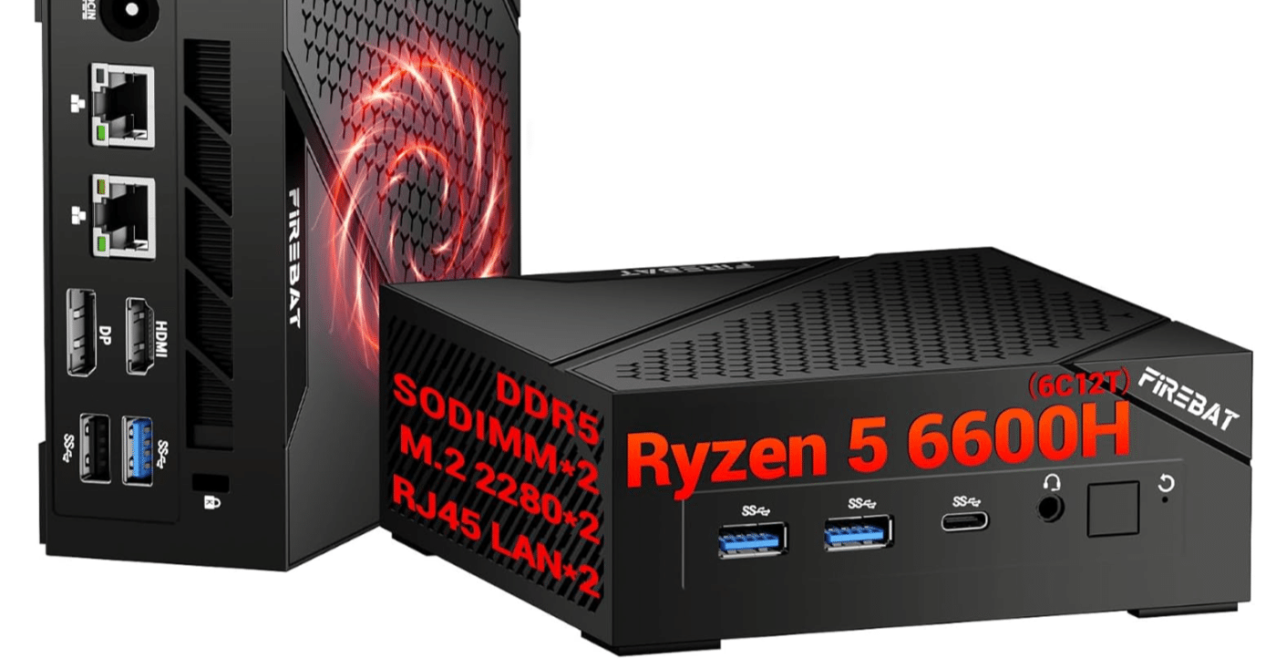 Ryzen 5 6600Hを搭載するミニPCが 32,489円で販売中。メモリ 16GB、SSD