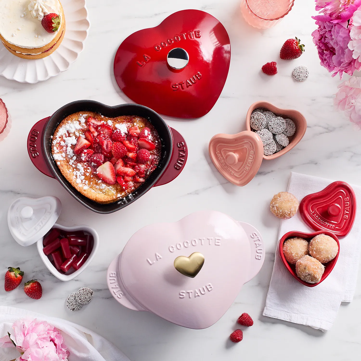 希少！STAUB LA COCOTTE ハート型鍋 フォンデュ 黒 希少！STAUB LA