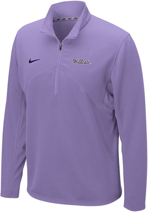 Nike Mens LAVENDER K-State Wildcats Dri-Fit Long Sleeve Qtr Zip