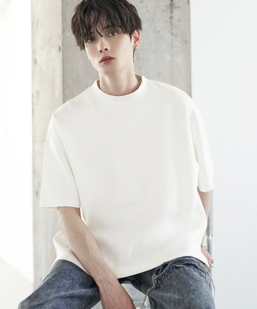 接触冷感 ポンチモックネック半袖カットソー | ASTRONOMY