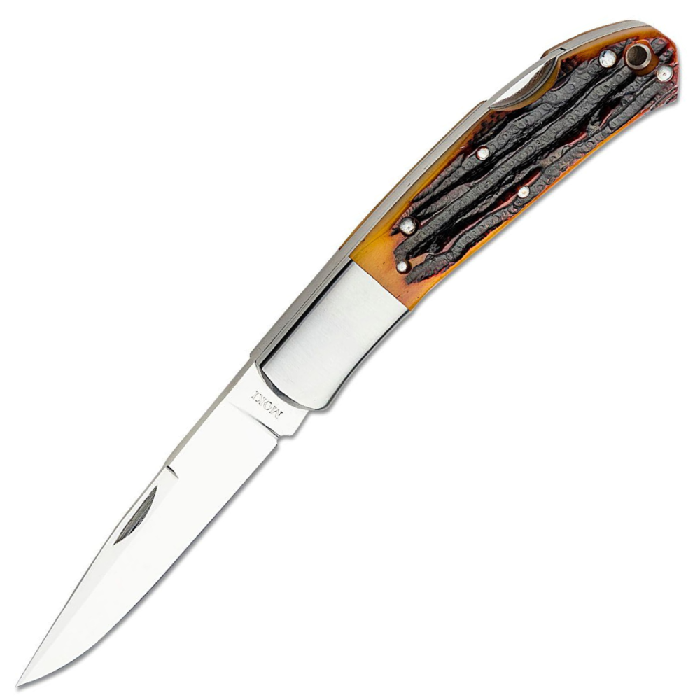 Moki Kronos Lockback Folder - VG-10 Polished Blade - Jig Stag Bone