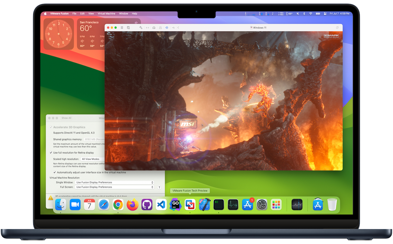 VMware、macOS 14 Sonoma搭載のApple Silicon Mac上に構築したWindows