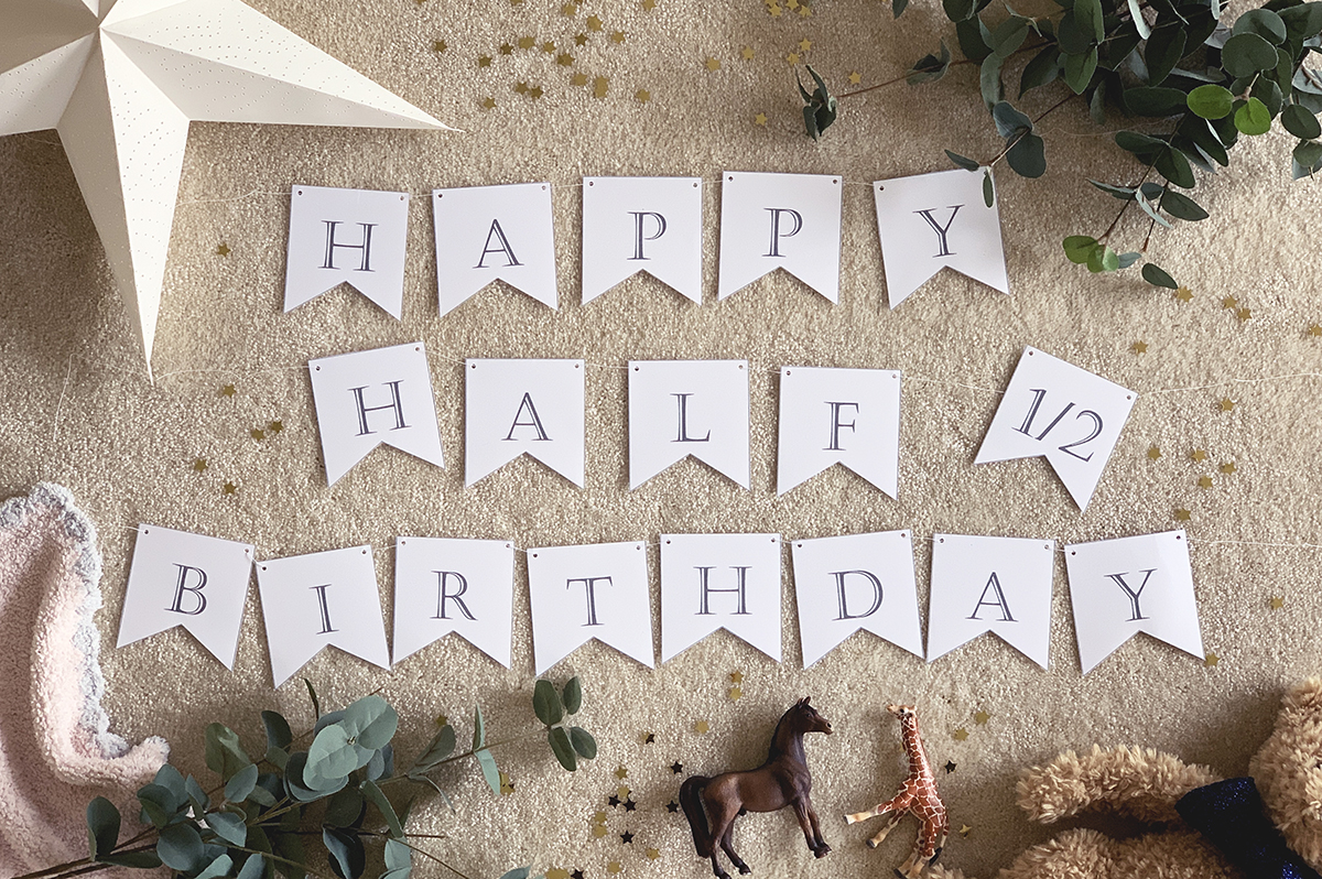 ハーフバースデーで生後6か月をお祝い！飾り付けガーランド無料