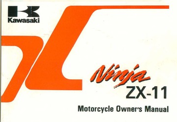Kawasaki Ninja ZX-11 ZX1100-C2 ZZ-R1100 Motorcycle Owners Manual