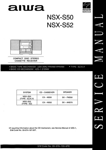 Manual: SXFNS50 SM AIWA EN : Free Download, Borrow, and Streaming
