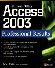 Microsoft Office Access 2003 : professional results : Jerke, Noel