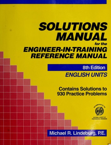 Solutions manual for the Engineer-in-training reference manual