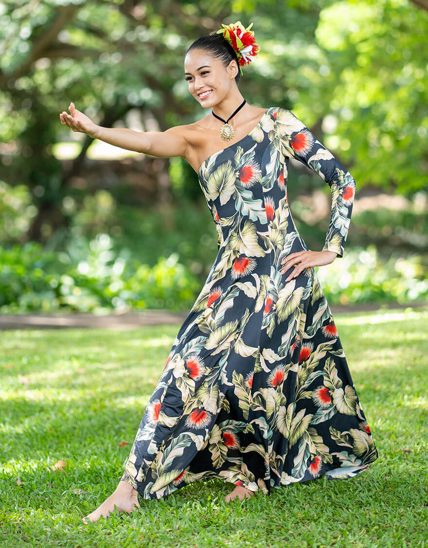 ワンスリーブフレアドレス（レフア） – 【公式】フラダンス衣装