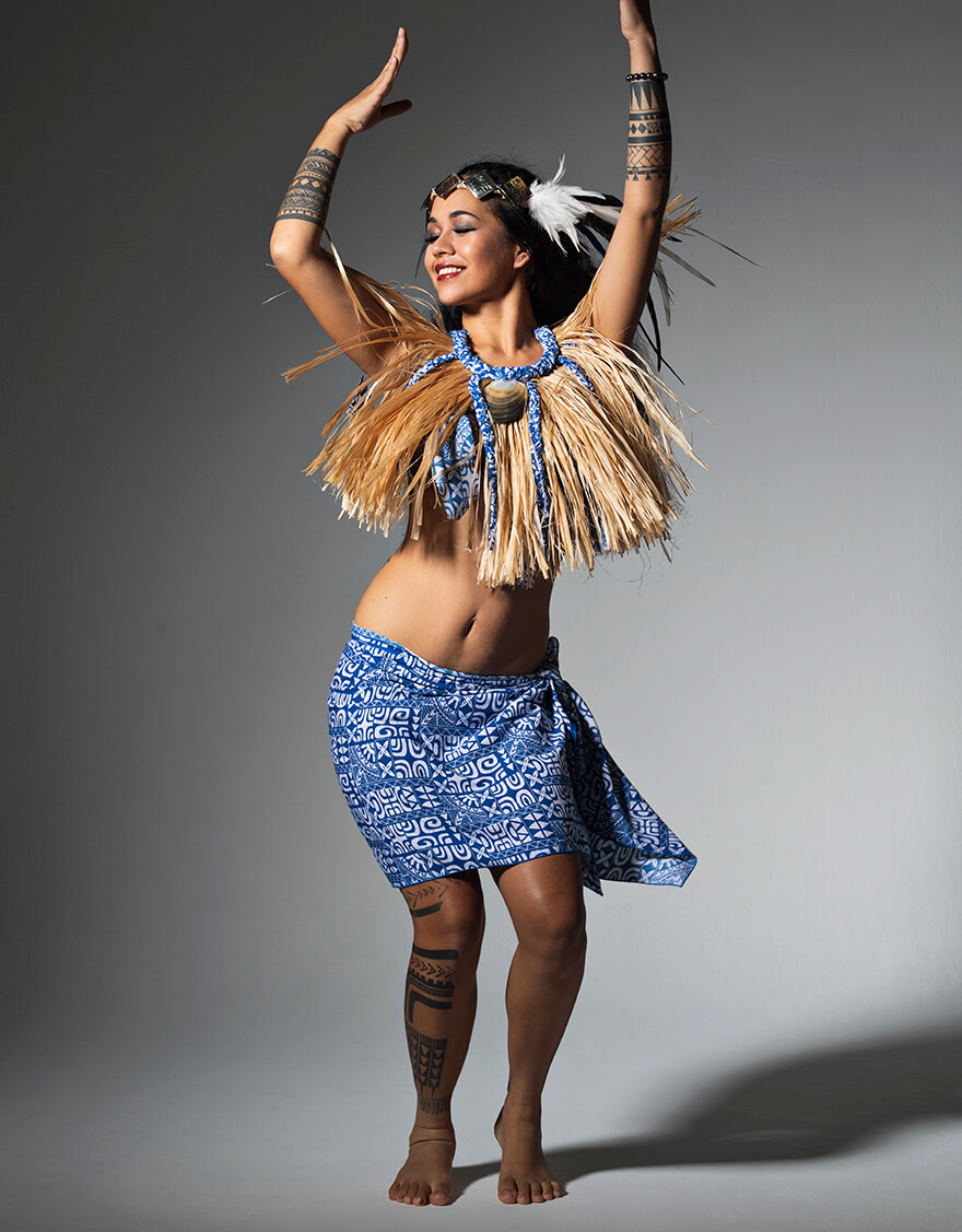 デザインショート（タパオ）ブルー – 【公式】フラダンス衣装