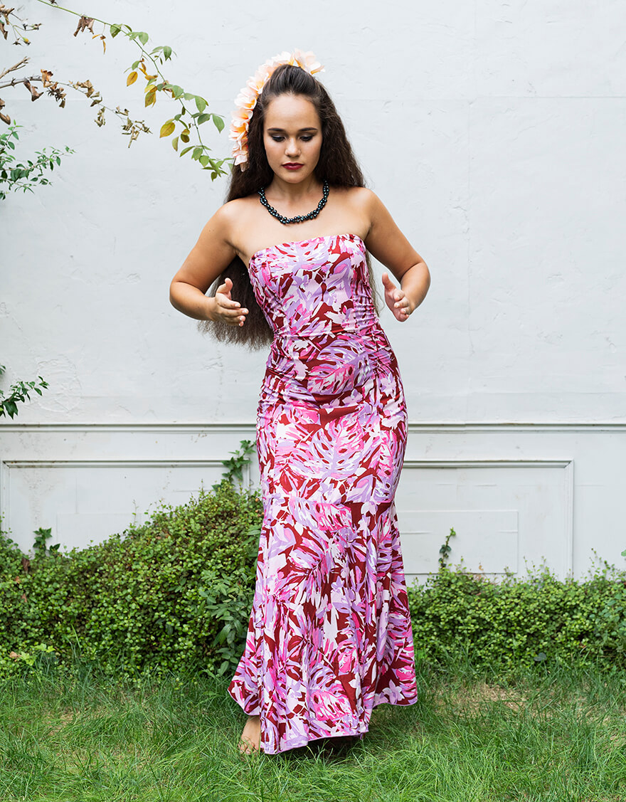 マーメイドドレス（アピ）バーガンディ – 【公式】フラダンス衣装