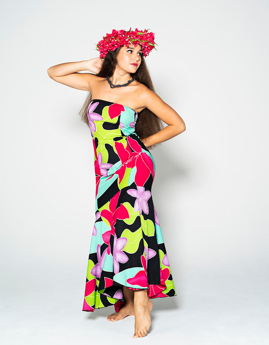 マーメイドドレス（オーキッド）ブラック – 【公式】フラダンス衣装