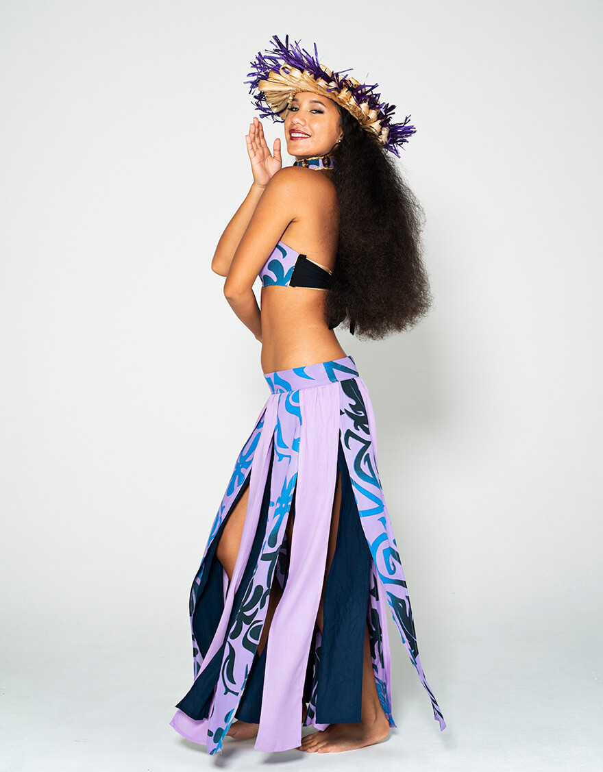 フリンジスカート（タパ）パープル – 【公式】フラダンス衣装