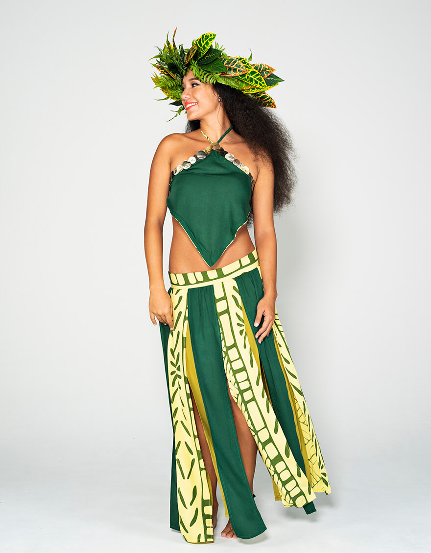 フリンジスカート（タヒチアントライバル）イエロー – 【公式