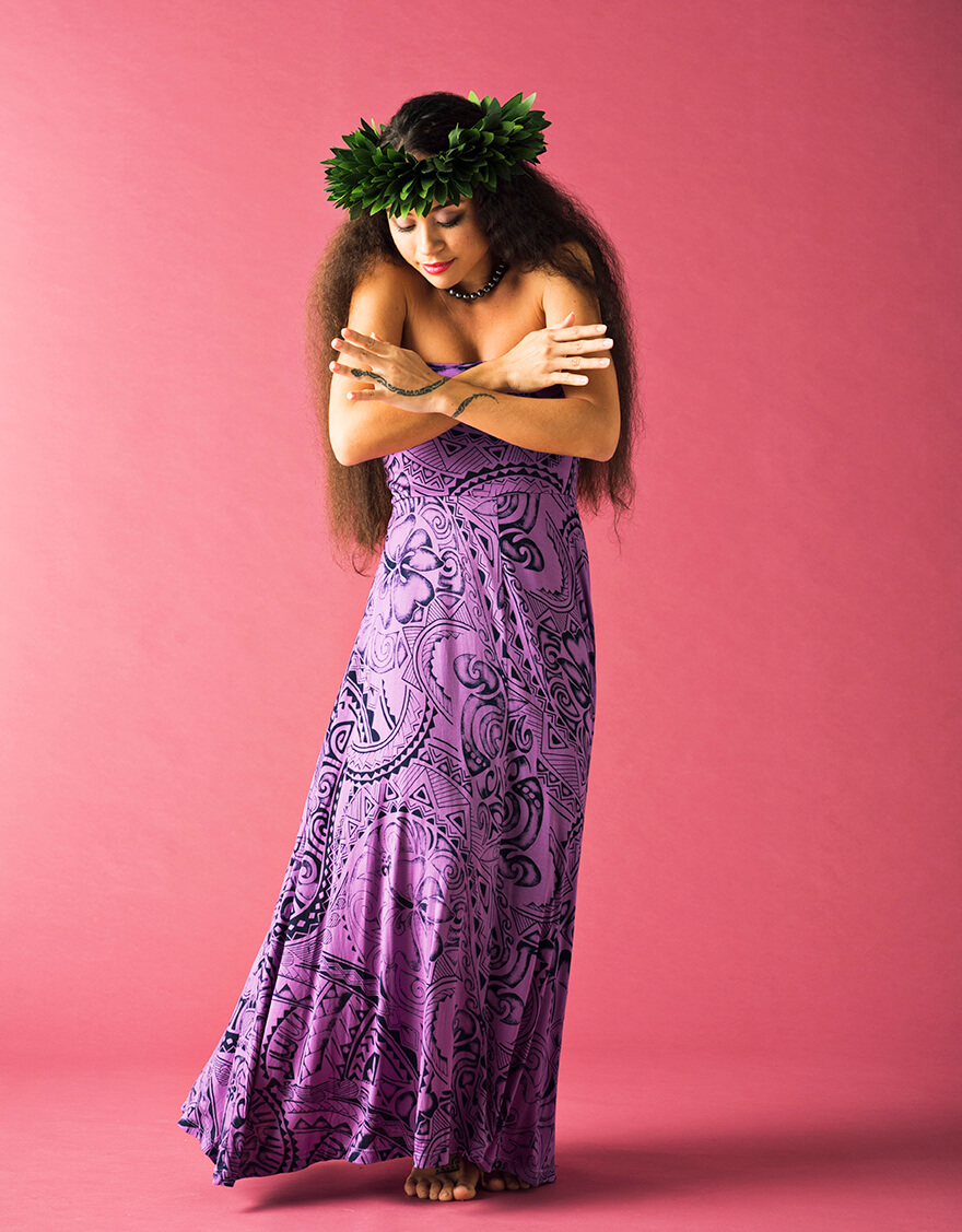 マルチwayワンピース（タタウハイビスカス）パープル – 【公式