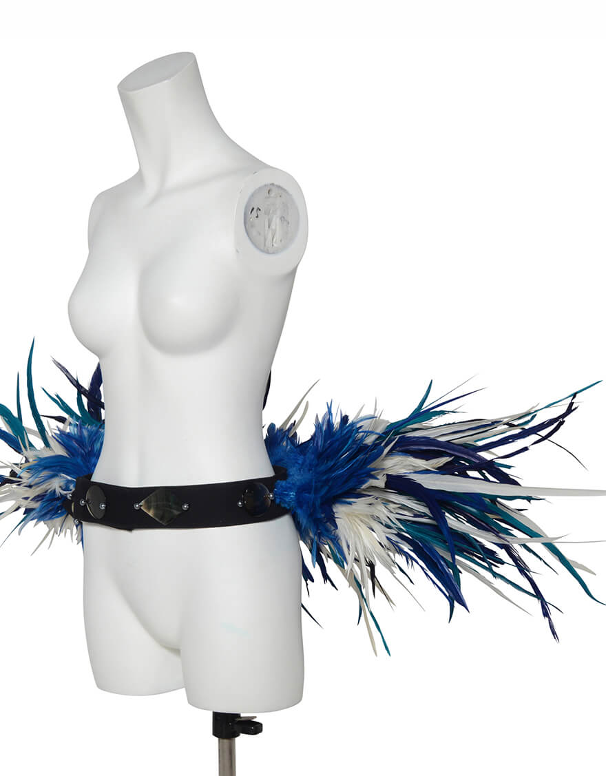 フェザーヒップベルト (ブルー×ホワイト) – 【公式】フラダンス衣装