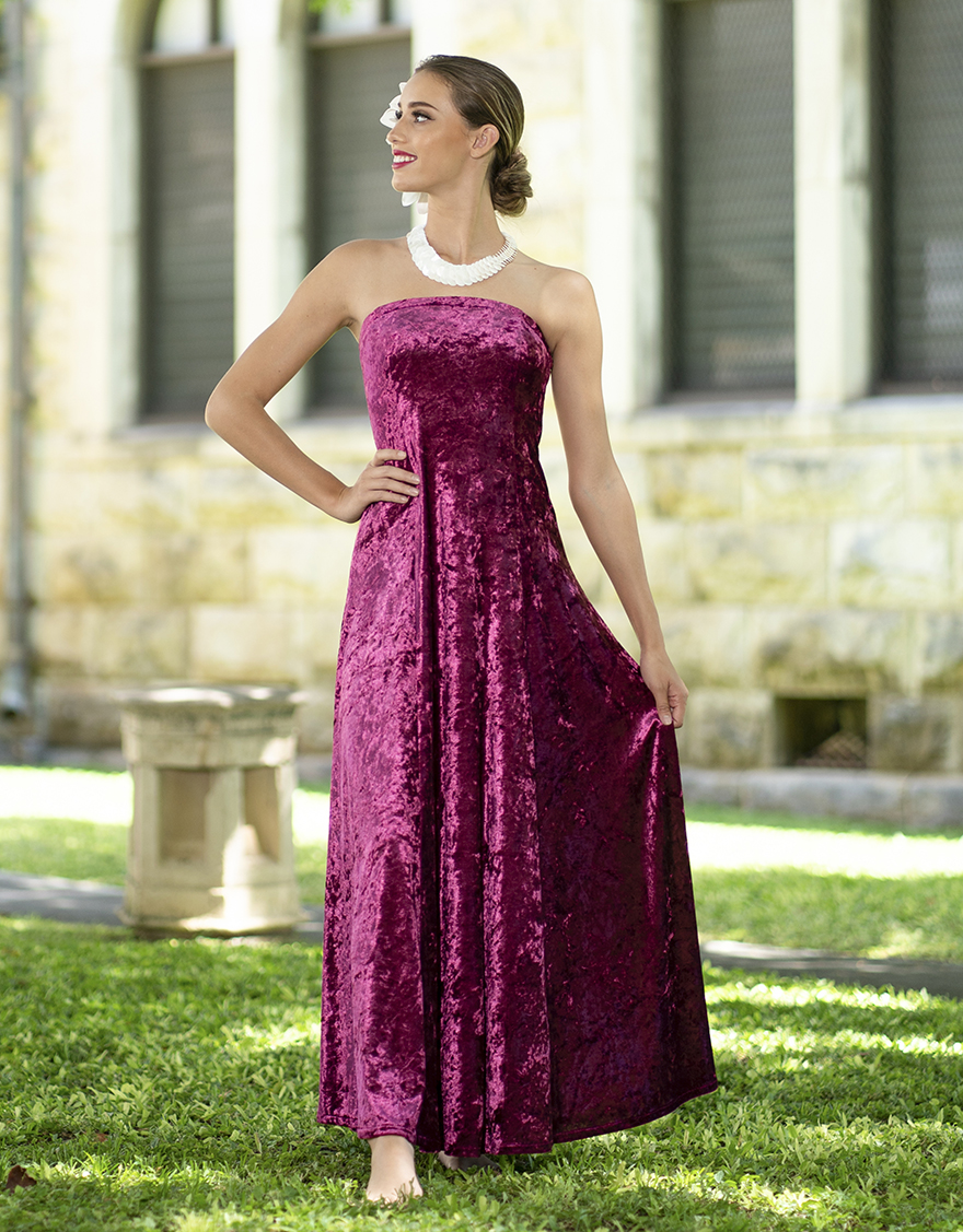 シャイニーベロアドレス（プラム） – 【公式】フラダンス衣装