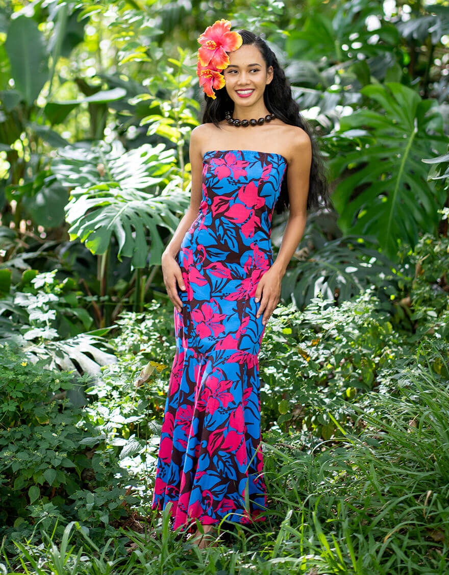 マーメイドドレス（パッションハイビスカス）バーガンディ – 【公式