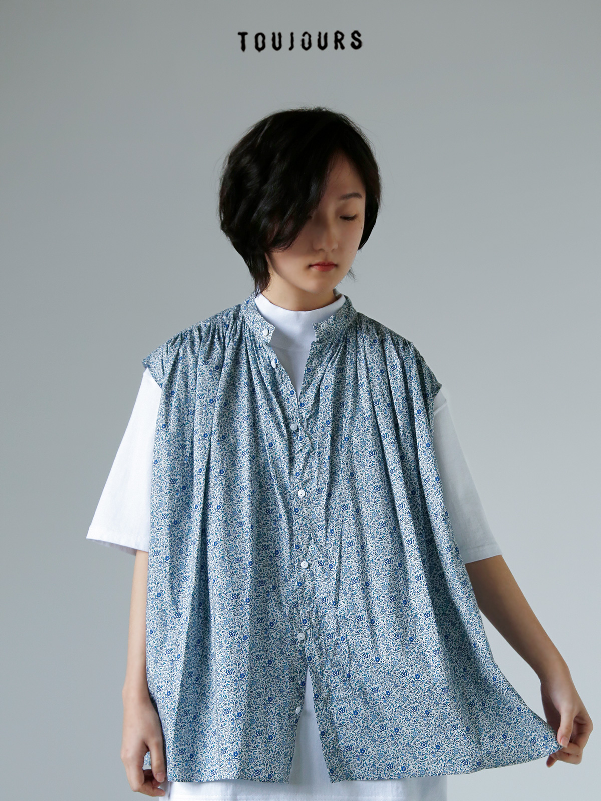 TOUJOURS トゥジュー リバティー ブルー フラワー プリント コットン