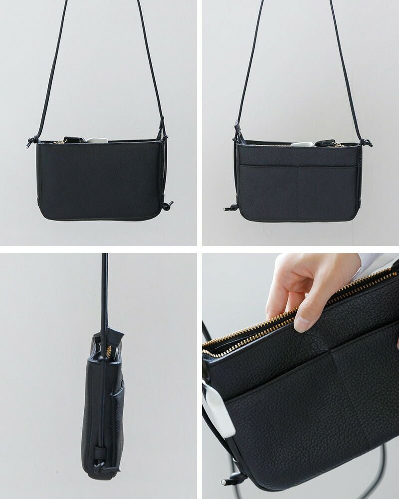 Sarah μ サラミュー 撥水加工 ステアレザー ミニショルダー バッグ bn