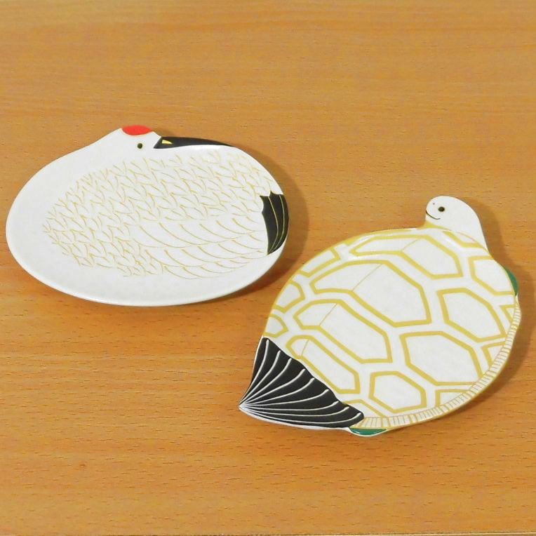 有田焼 鶴亀小皿セット ]