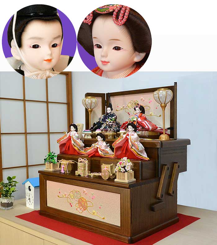 雛人形　セット 久月 雛人形 ひな人形 ケース飾り 親王飾り よろこび雛 小三五親王