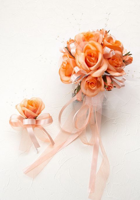 アートフラワーウェディングブーケ】プチフルールブーケ（オレンジ