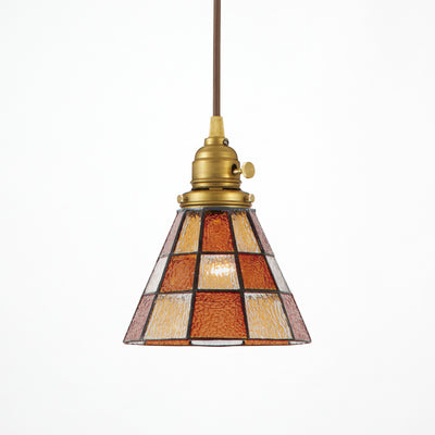 Stained glass-pendant Checker｜ARTWORKSTUDIO公式