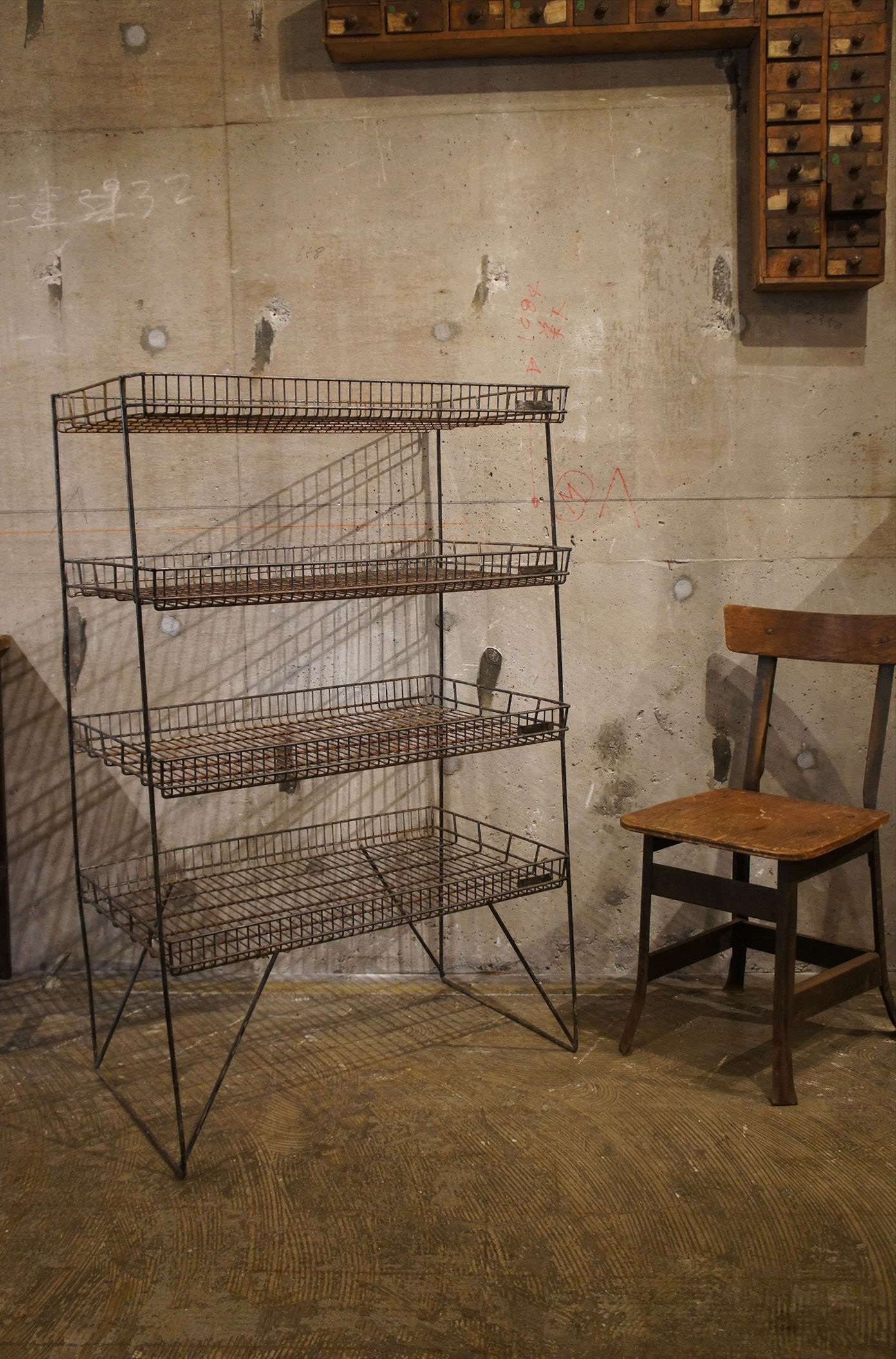 イギリス買付のシェルフ、スチール、棚、アンティーク、ヴィンテージ