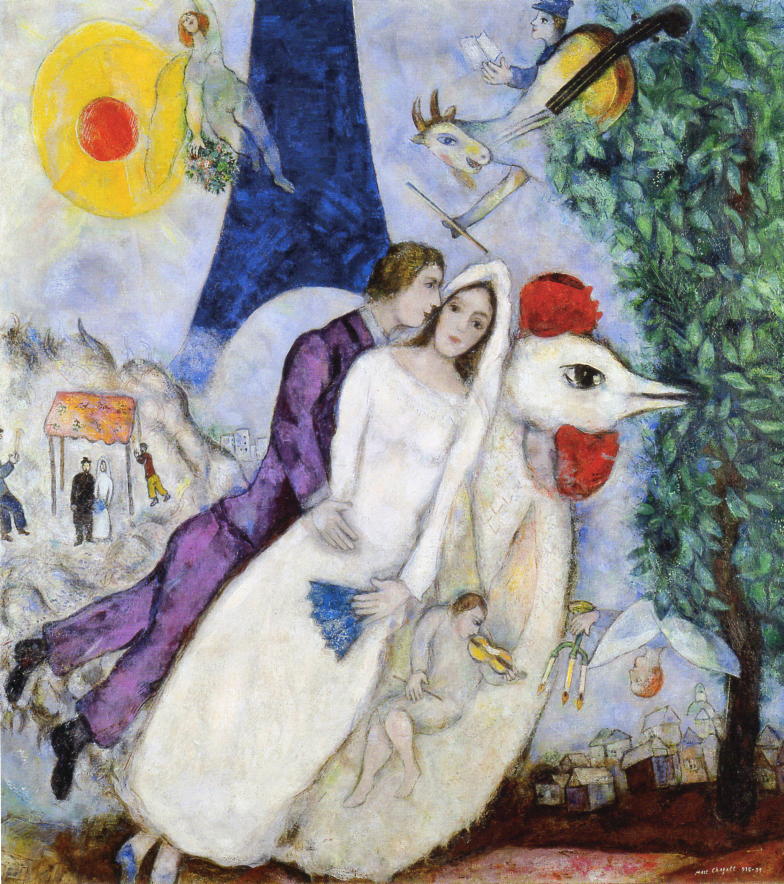 エッフェル塔の新郎新婦 シャガール