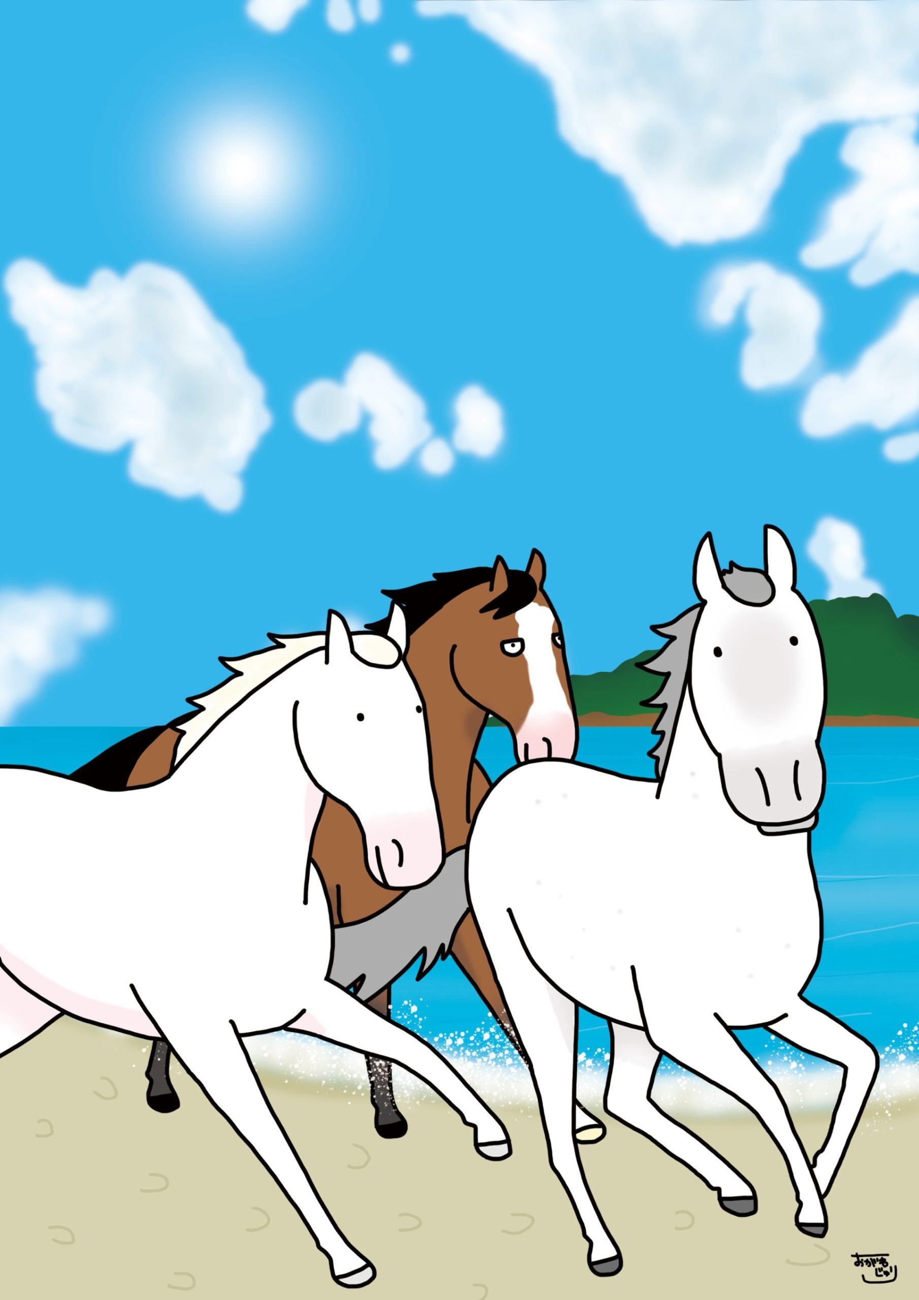 馬のイラストレーター おがわじゅり作品展 – artscape