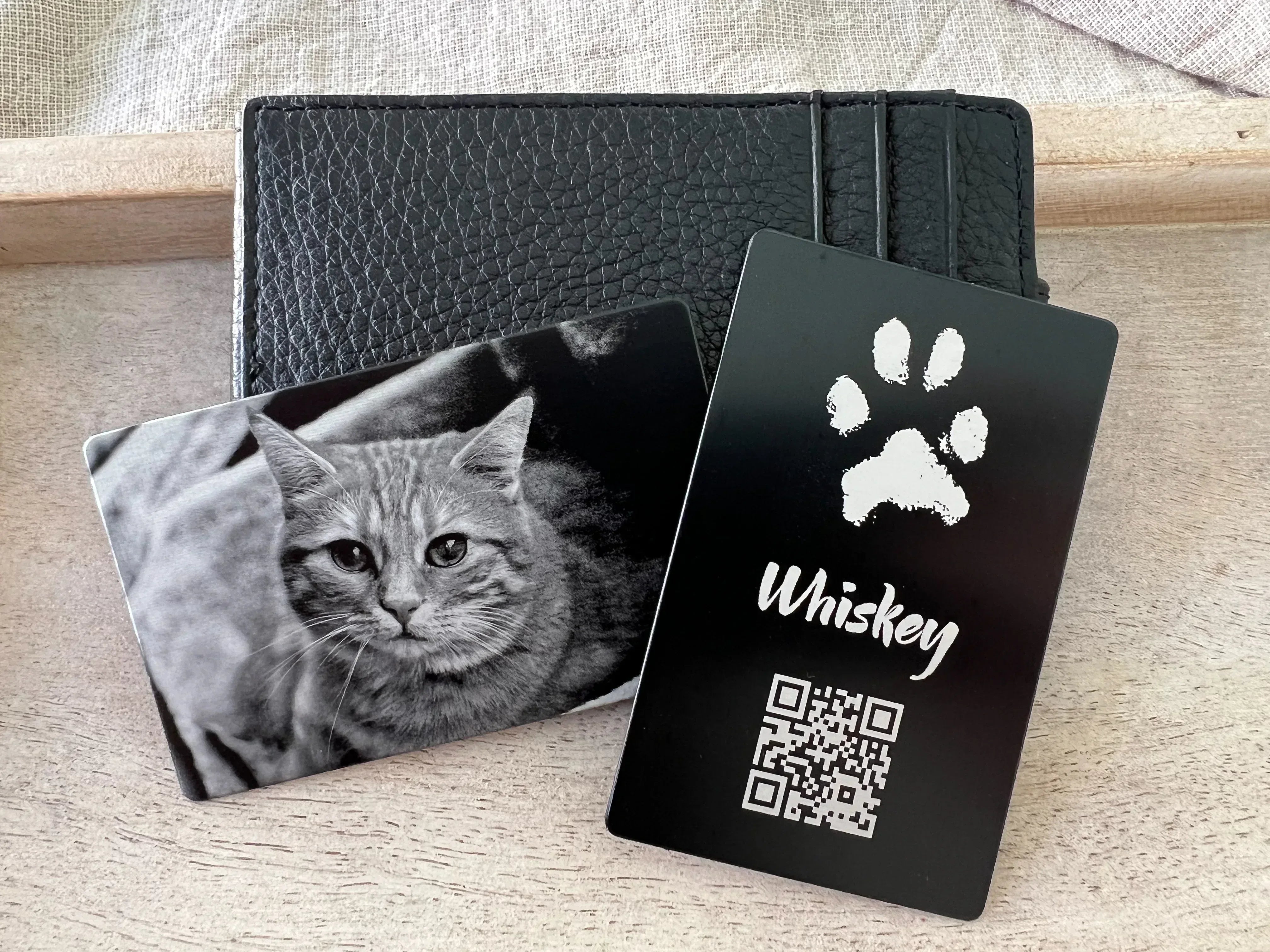 Pet Portrait Memorial Dog Loss Gift On Metal Wallet Card For HIm