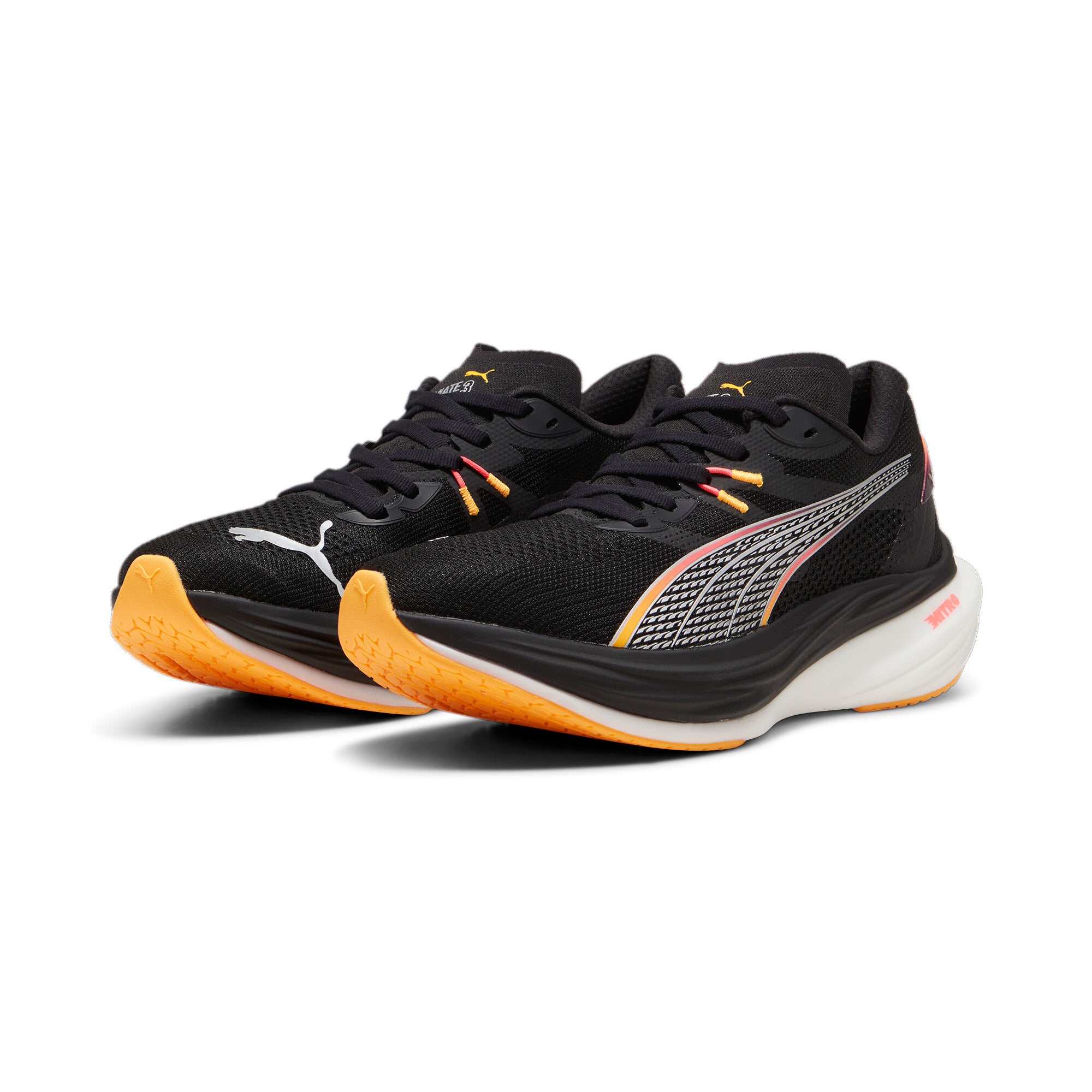 Puma Deviate Nitro 3 | Puma Black/Sunset Glow/Sun Stream| Men's
