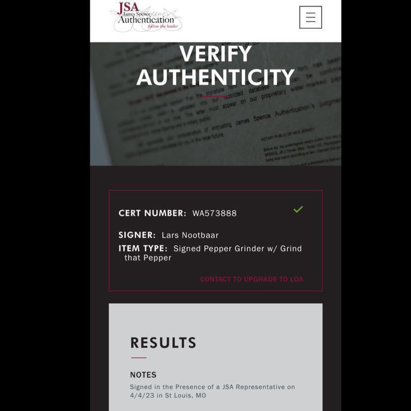 カージナルス ヌートバー 直筆サイン ペッパーグラインダー書込み