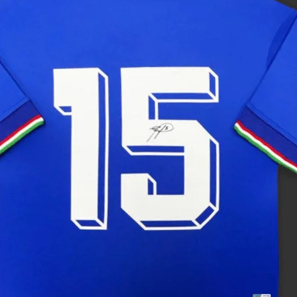 ロベルト・バッジョ【直筆サイン入り】イタリア代表ユニホーム 1990年