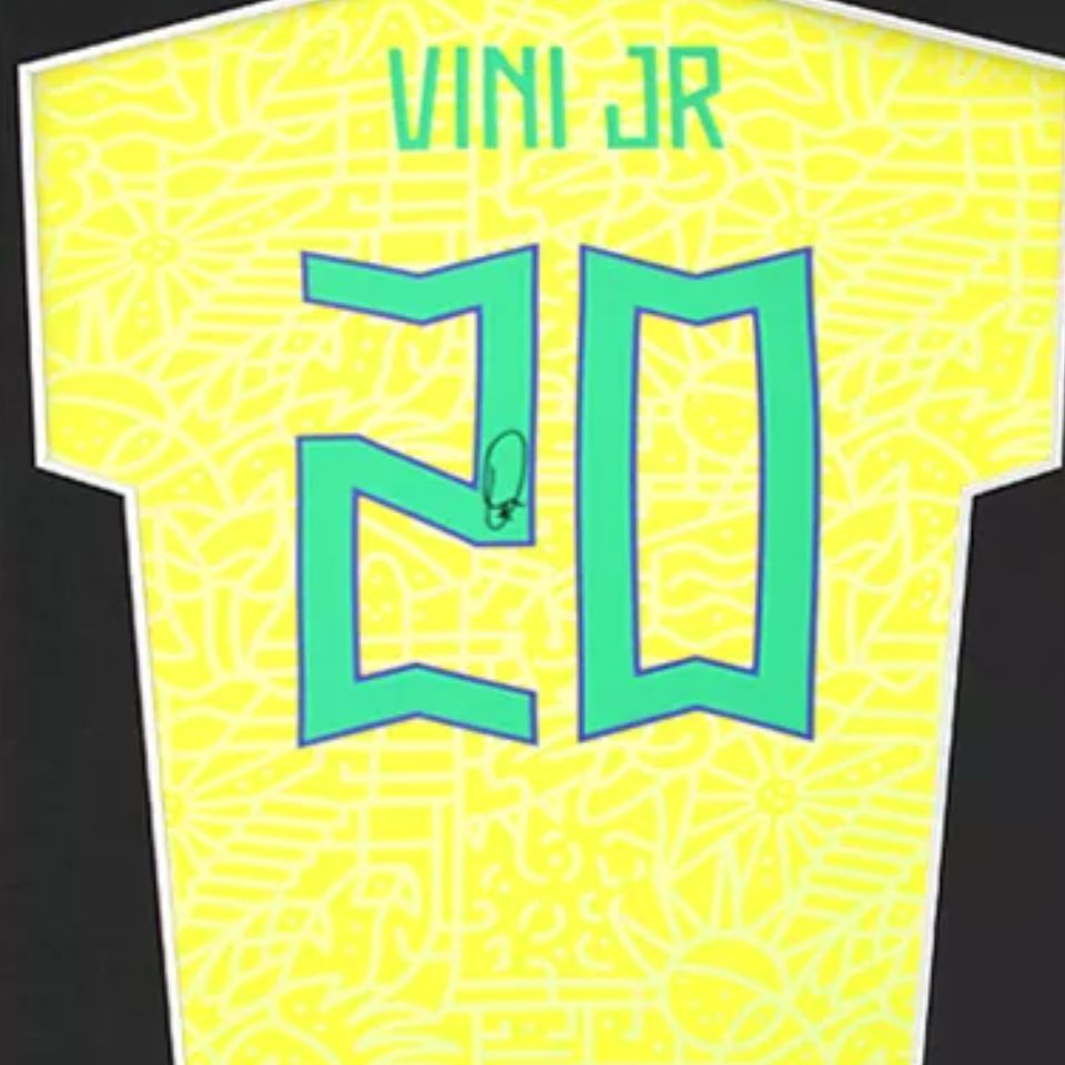 残り1点= ヴィニシウスJr【直筆サイン入り】ブラジル代表2024 ホーム