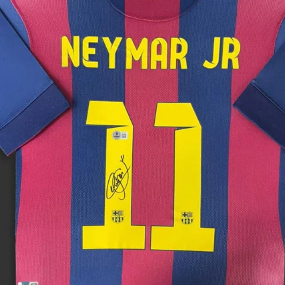 ネイマール【直筆サイン入り】2014-15FCバルセロナホームユニホーム