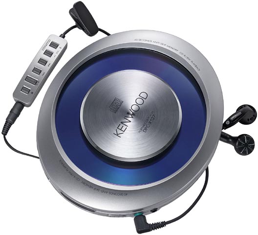 ケンウッド、ディスクが見えるポータブルCDプレーヤー