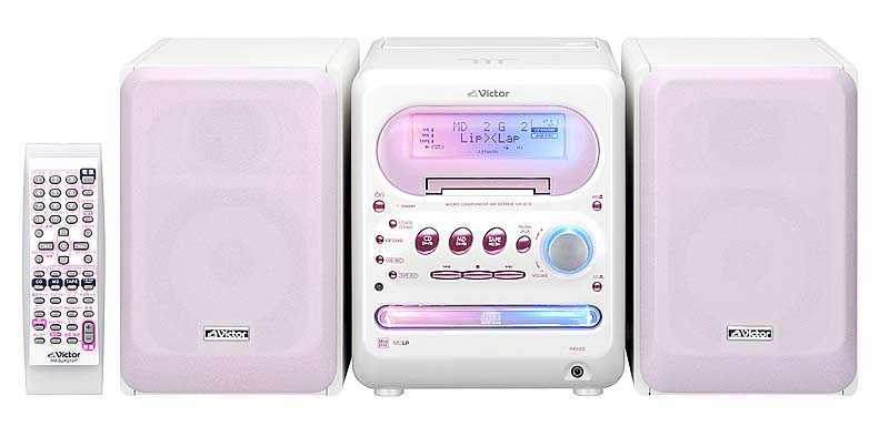 ビクター、触れると色が変わるMDミニコンポ