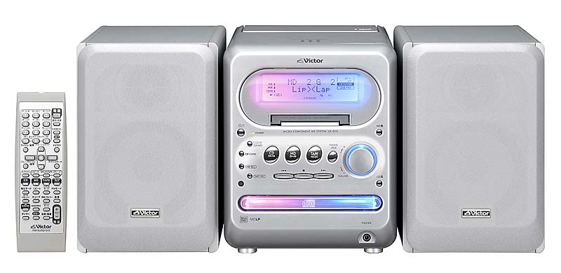 ビクター、触れると色が変わるMDミニコンポ
