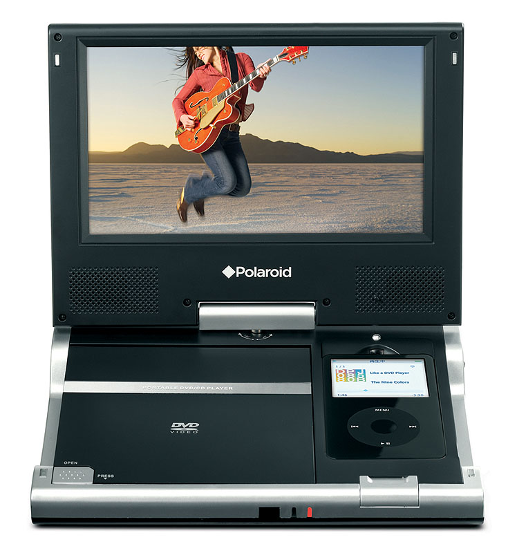 ポラロイド、iPodを搭載可能なポータブルDVDプレーヤー